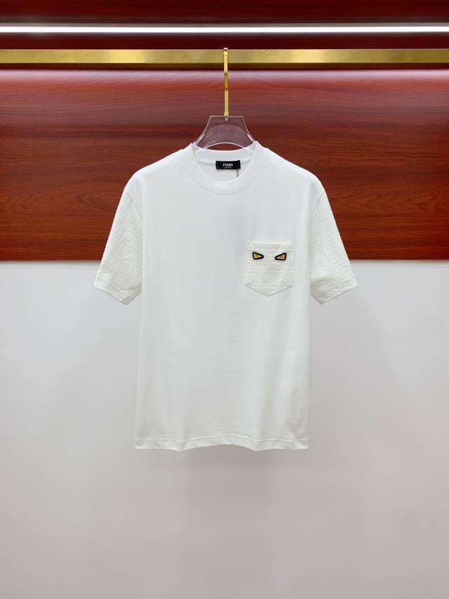 Ss Fendi's latest pure cotton fabric! Stylish and simple short-sleeve shirt with