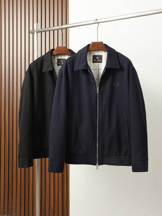 Lp The Loro Piana wool stand-up collar jacket, with its simple and sleek design,