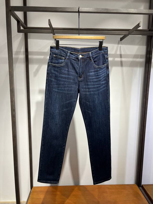 New style, embroidered logo, business all-match stretch soft straight jeans, si