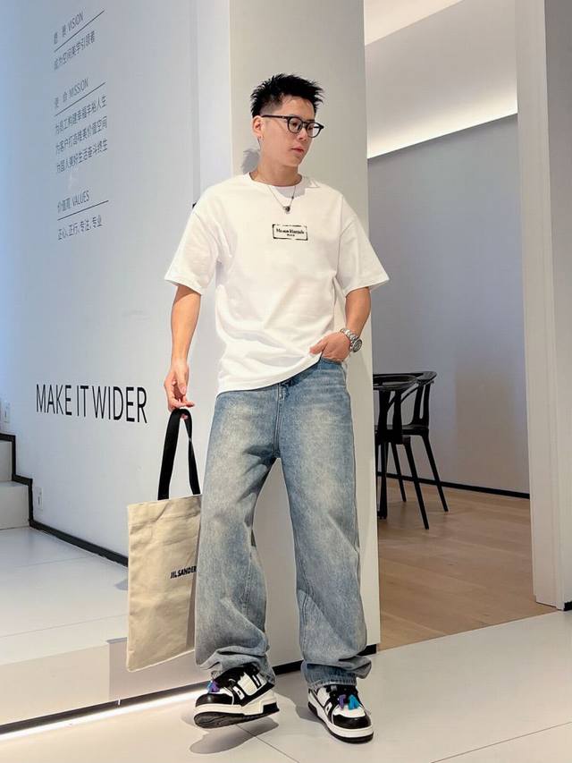 Margiela's new double-layer, heavily-printed, letter-printed short-sleeved T-shi