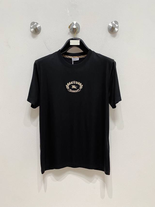 Burberry's top-quality 2025 new short-sleeve top! Made from 100s double-faced m Burberry's top-quality 2025 new short-sleeve top! Made from 100s double-faced m