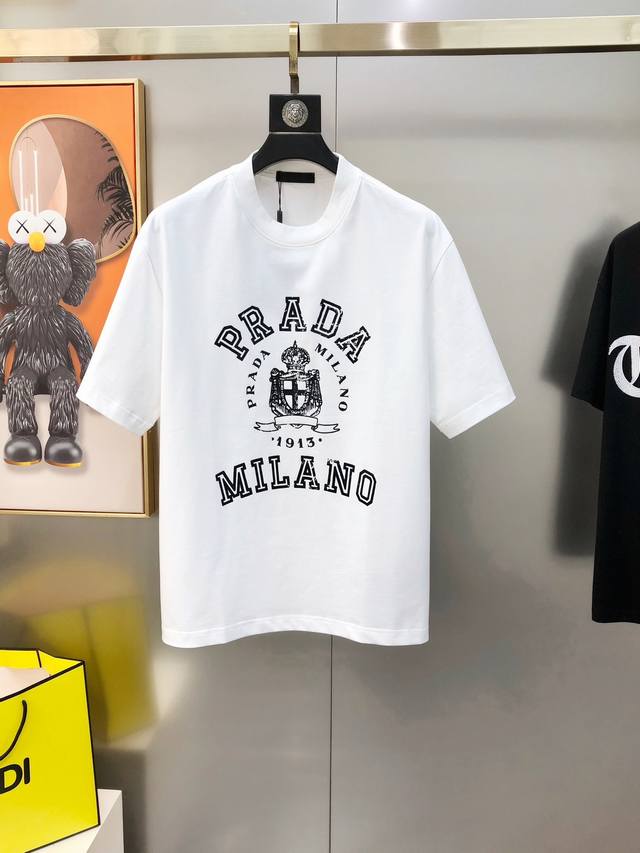 p*Ada Prada 2025 Spring/Summer new original men's round neck short-sleeved T-shi