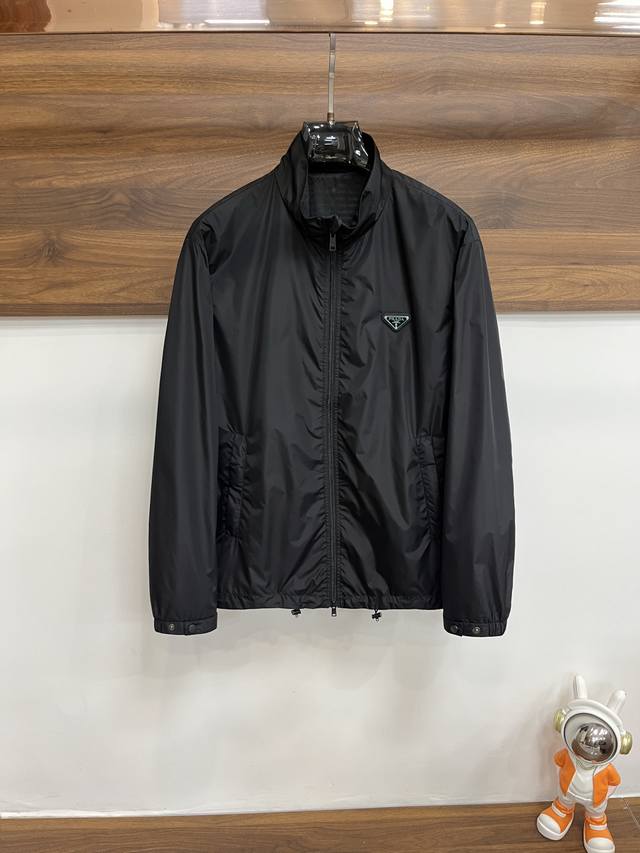 Featured: Prada's 2025 Early Fall new release. This stand-up collar jacket is a