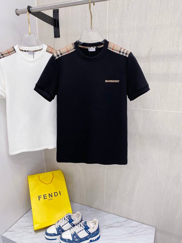 Burberry's 2025 Fall/Winter round-neck embroidered short-sleeved T-shirt base sh