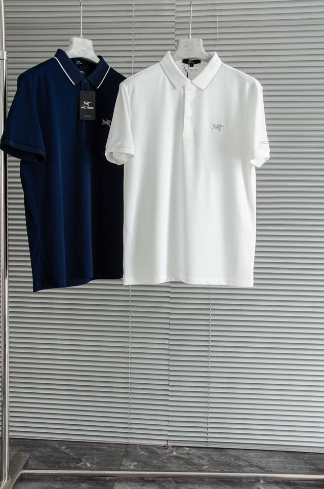 new# Arc#* Teryx Bird 2025 Men's Business Casual Solid Color Lapel Short-Sleeved