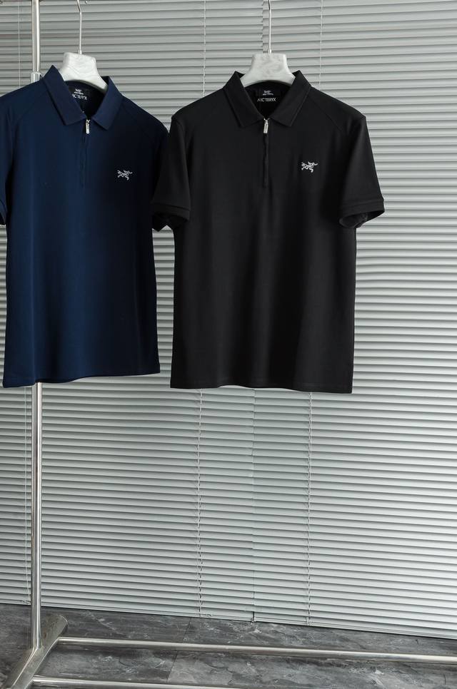 new# Arc#*Teryx Bird 2025 Men's Business Casual Solid Color Lapel Short-Sleeved