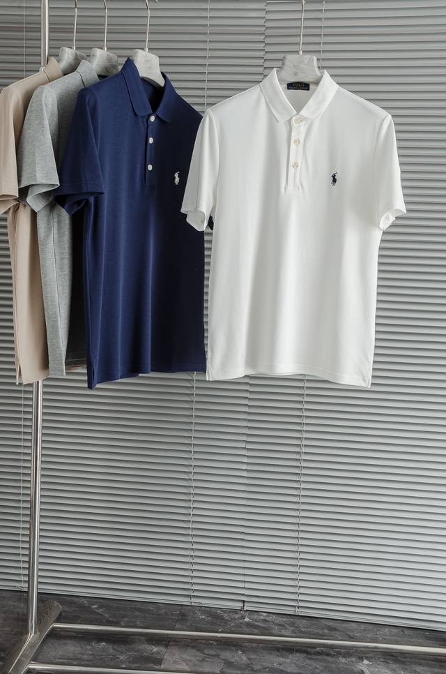 new# polo 2025Ss custom-made combed cotton + regenerated cellulose mesh with a m