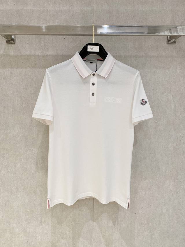 Moncler's 2025Ss new summer letter logo men's lapel polo shirt! A classic busine