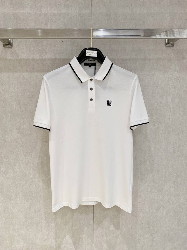 Givenchy's 2025Ss summer new letter logo men's lapel polo shirt! A classic busin
