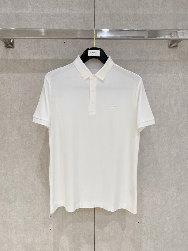 New Arrival: Salvatore Ferragamo 2025Ss Summer Men's Logo Lapel Polo Shirt! A c