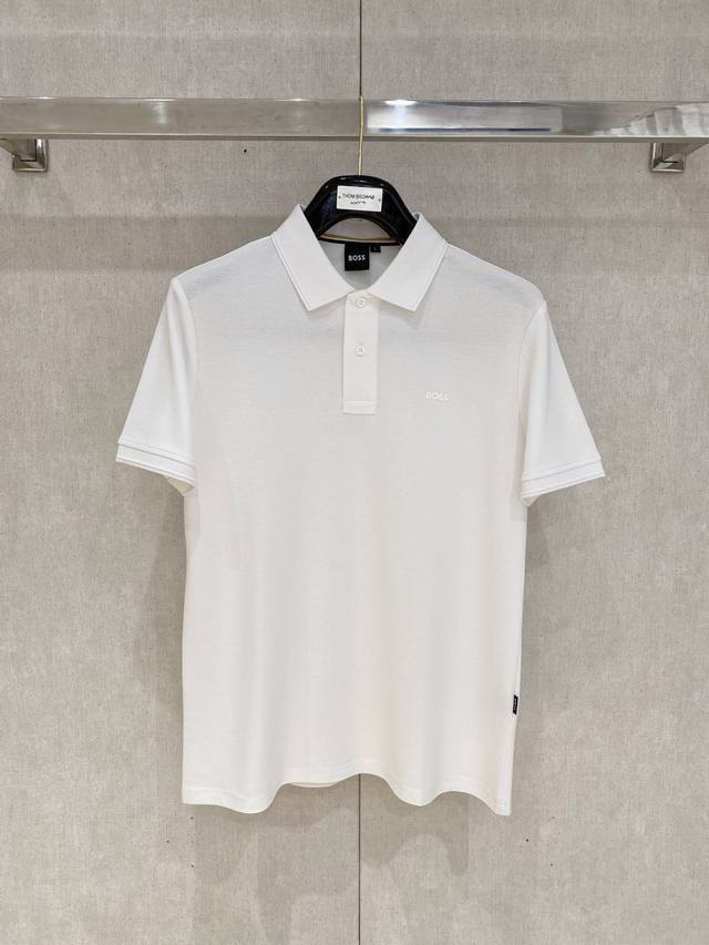 New Arrival: Boss 2025Ss Summer Men's Lapel Polo Shirt with Letter Logo! A clas