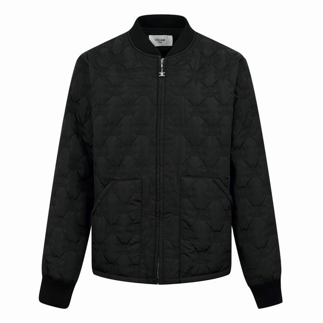 Celine all-over printed padded jacketCustomized light diamond pattern nylon embr