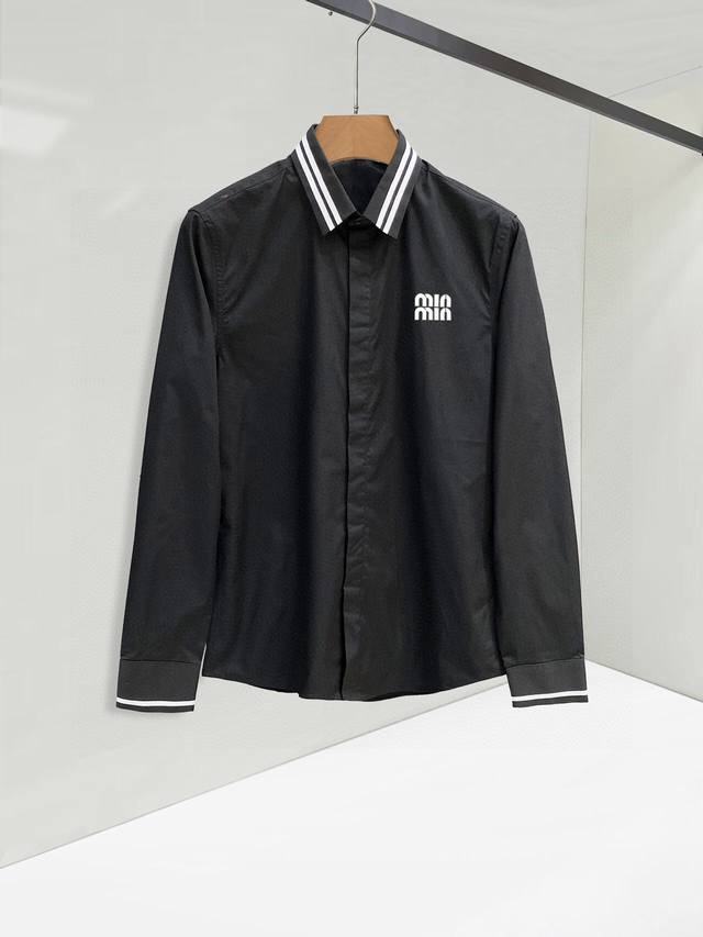 Miu Miu counter's latest must-have shirt for men, 100% natural cotton, comfortab