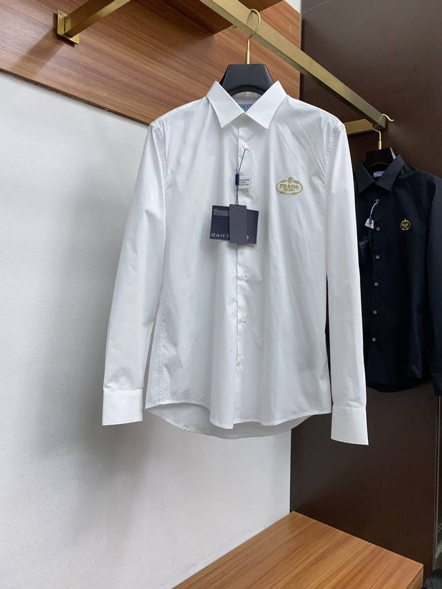 New Prada men's shirt! A slim-fit, business-casual long-sleeved shirt! Perfect