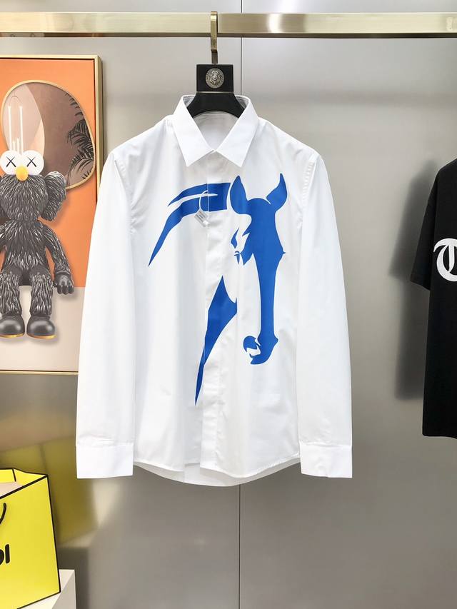 H*Rmes 2025 Early Fall new men's original casual long-sleeved shirt, sold simult