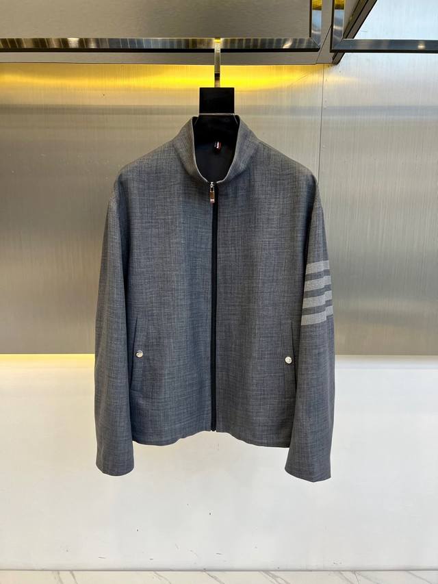 Thombrow Tom Browne, 2025 jacket, lightweight microfiber stand-up collar jacket!