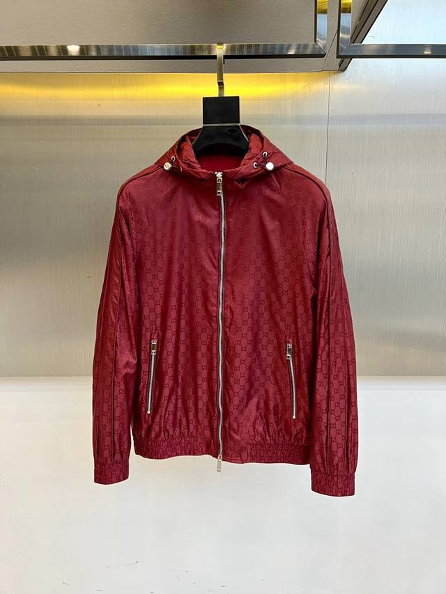 Gucci Gucci, 25S new autumn and winter double G pattern hooded jacket, the iconi