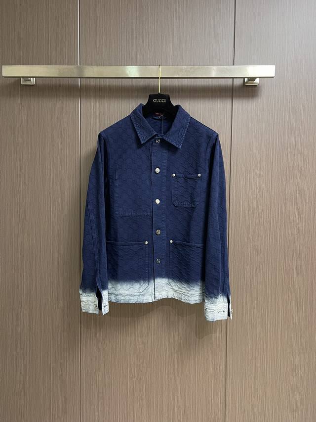 Top and Pants Gucci obscure double G jacquard lapel denim jacket and trousers s