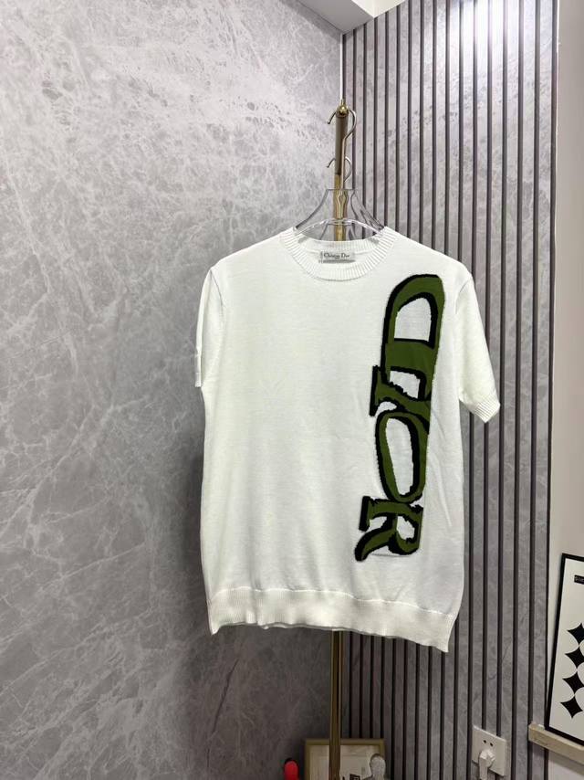 Dior jacquard round neck casual sweater short sleeve T-shirt can be easily integ