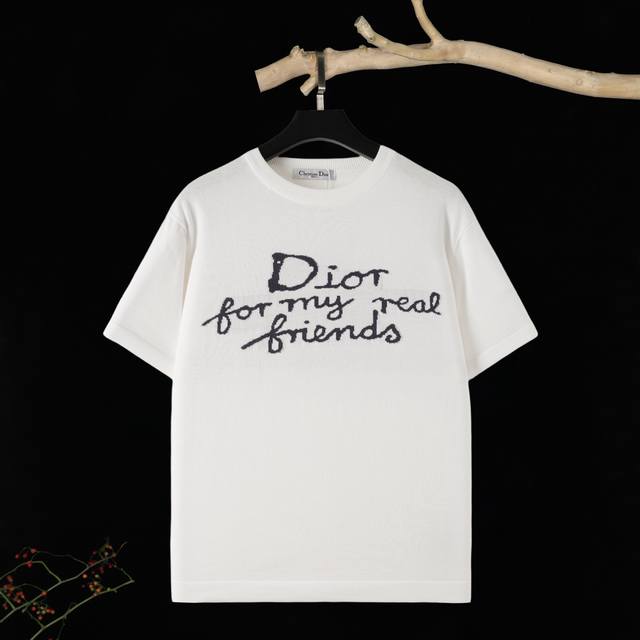 Dior jacquard round neck casual sweater short sleeves, can be easily integrated