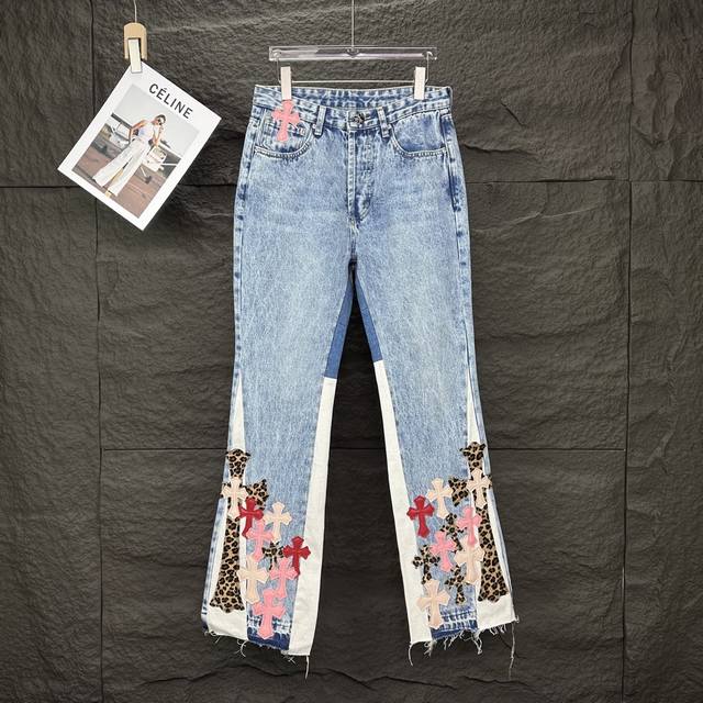 Gallery Dept. & Chrome Hearts 2025 Limited Edition Patchwork Hem Pink Leopard Cr