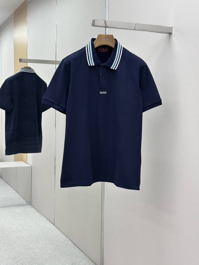 Gucci 25 summer new product lapel polp short sleeveHigh-end business fashion des
