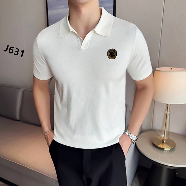 D&G's premium knitted ice silk short-sleeved top is a versatile and high-end cus