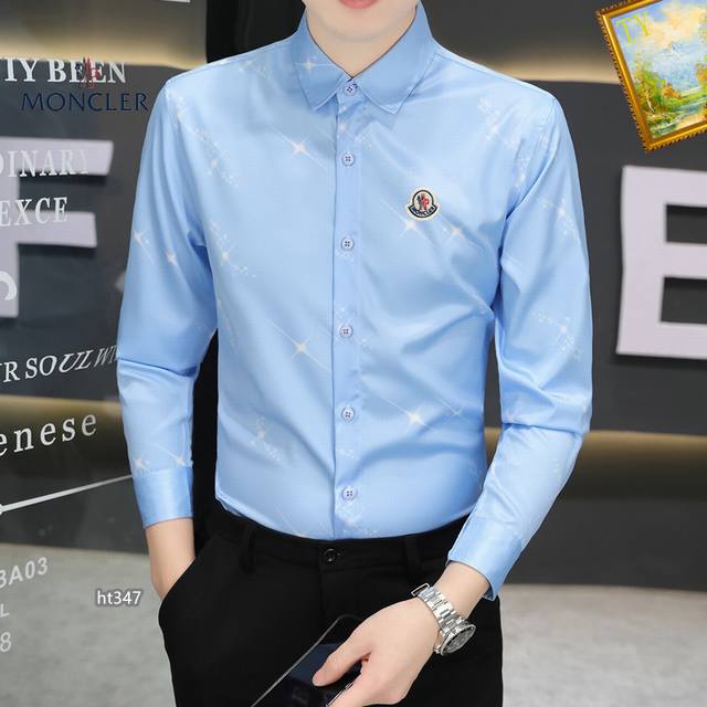 Moncler's new 2025Ss long-sleeved shirt, a high-end version! Custom-made fabrics