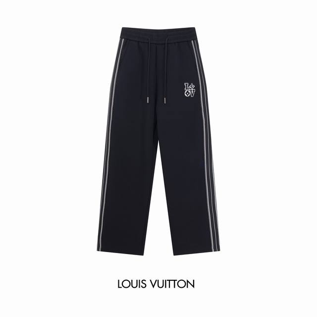 Lv Louis Vuitton 2025 Fall/Winter new casual pants. Embroidered with a towel log