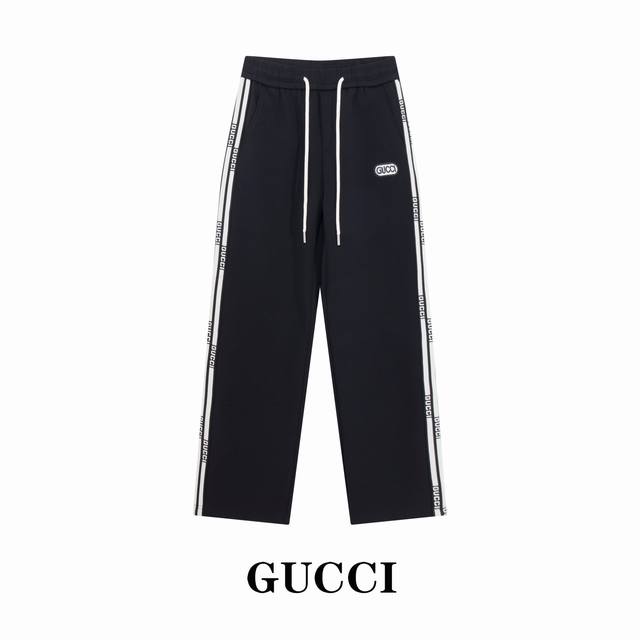 Guui Gucci 2025 Fall/Winter New Casual Pants Classic Towel Embroidery Logo Posit