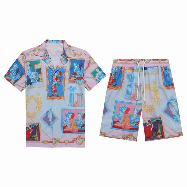 Set! Versa*Ce's new shirt set, made of high-quality satin fabric, is soft, comf