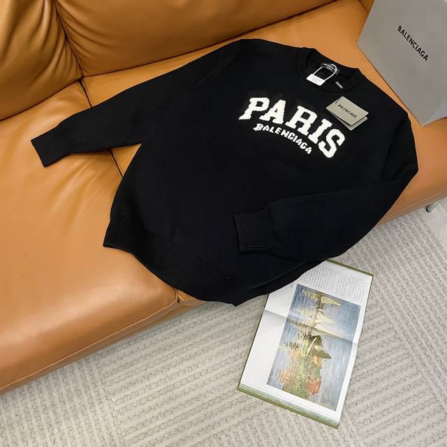Heavyweight, high-end edition Balenciaga's new jacquard monogram wool sweater, O