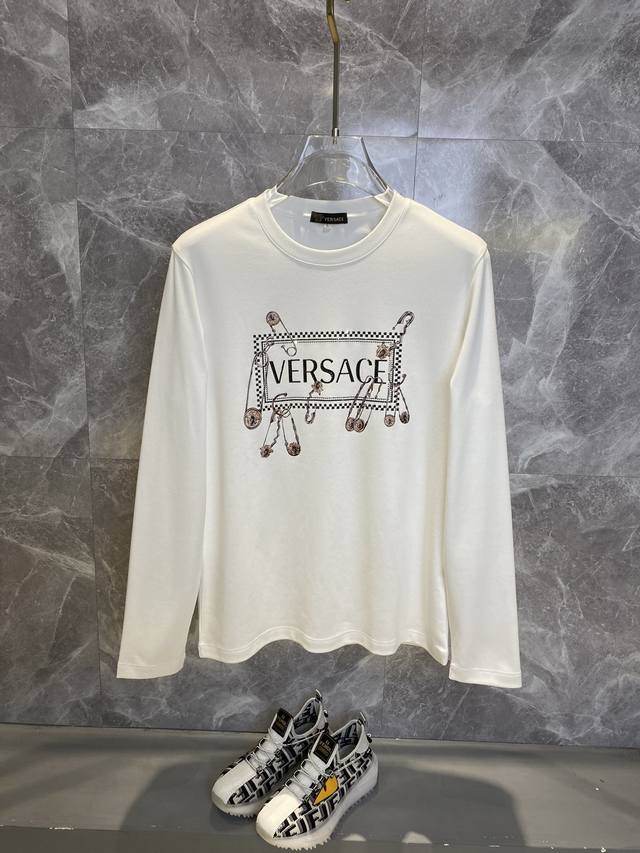 Versace's latest spring 2025 men's long-sleeved T-shirt collection, featuring a
