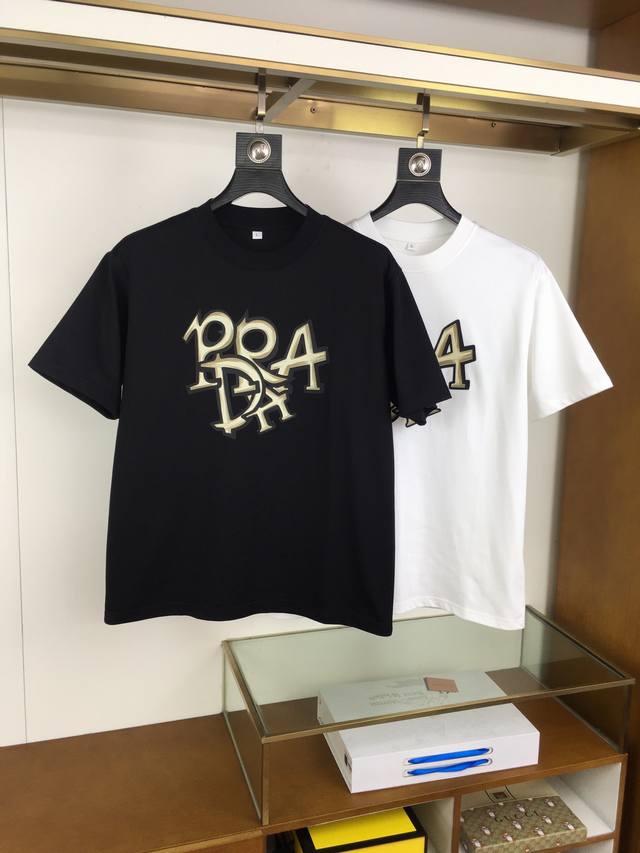 prad 2025 new casual round-neck short-sleeved T-shirt, trade order from a foreig