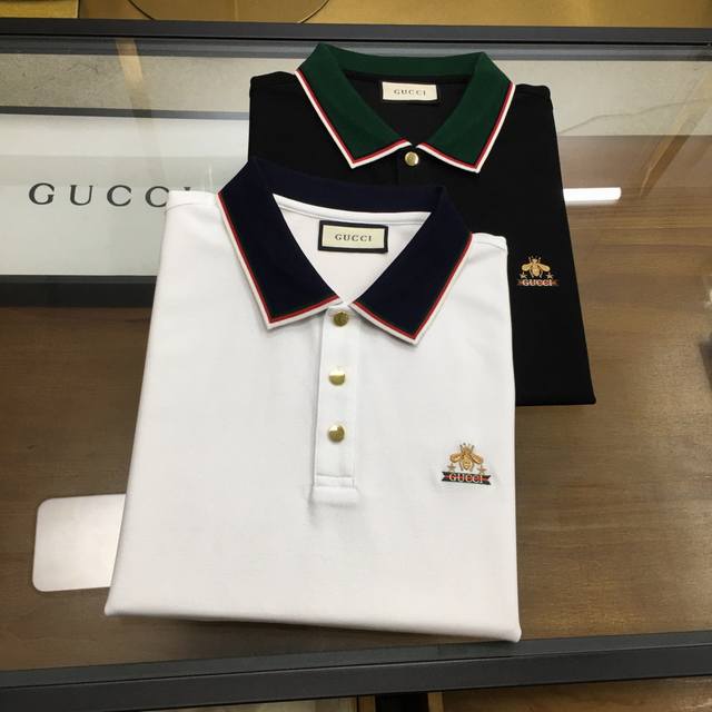 New Polo Gu.Ci.... 2025 Spring/Summer Men's Lapel Polo Shirt! A classic busines