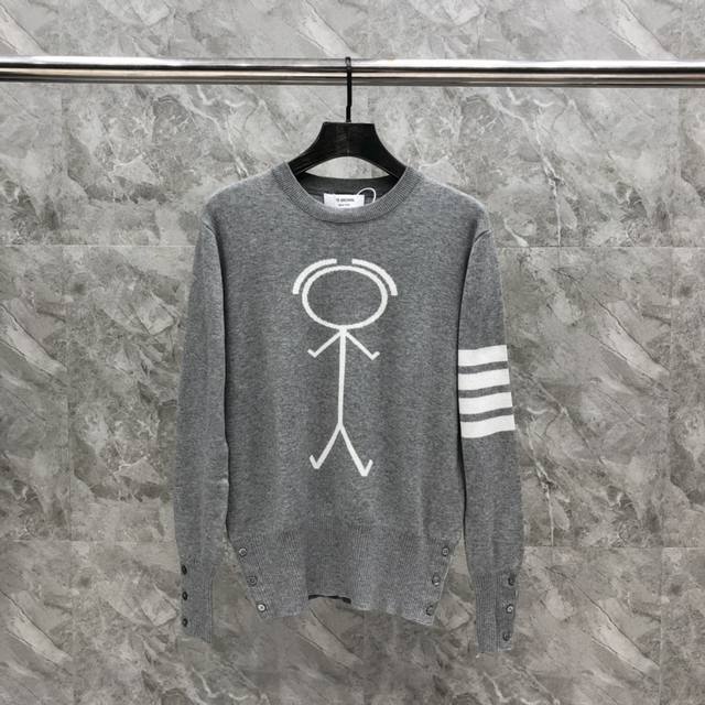 Stickman Jacquard Sweater 6616-Size: 1-4 Color: Gray, Navy
