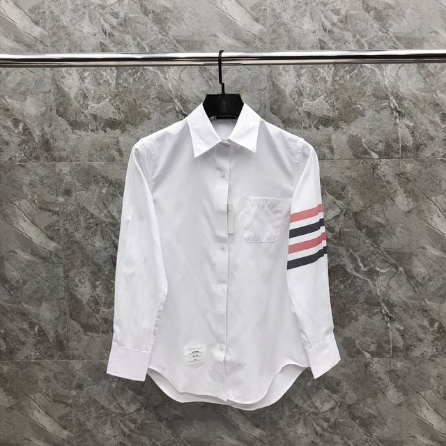 Women's red, white and blue four-bar shirt Cs9903-Color: White Sizes: 0-2