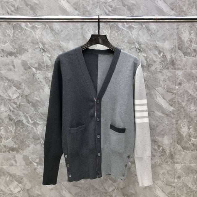 New version left and right color matching cotton yarn cardigan Size: 1-4 Color: