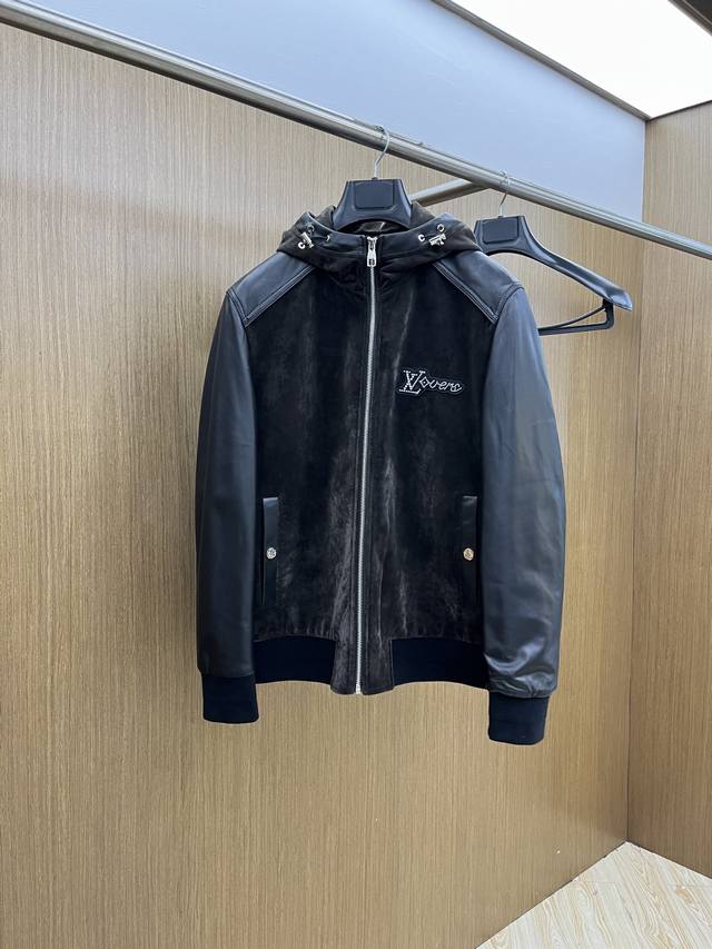 New autumn/winter hooded, suede-paneled lambskin jacket from the Lv 2540 offici