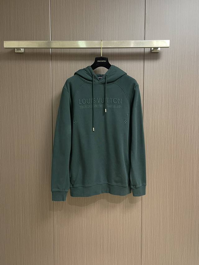 Lv 2025Ss early autumn new embroidered hooded sweatshirt, the fabric is made of
