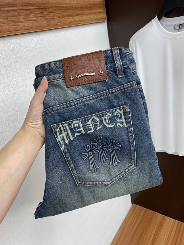 Chrome Hearts 2025 Spring/Summer new slim-fit straight jeans, perfect wash proc