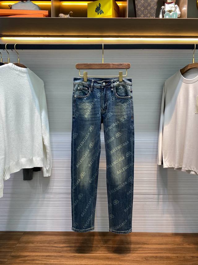 Ba25Fw Early Fall New Retro Washed Cotton Denim Jeans. These straight-leg, slim-