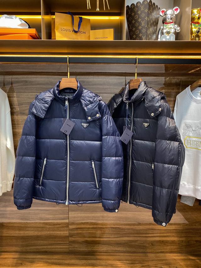 pra25Fw New Fall/Winter High-Density Nylon Zipper Down Jacket. Men's hooded, sta