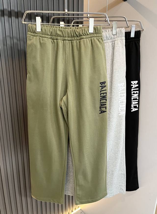 Balencia* Paris* 2025 Fall/Winter new casual pants, featuring the Balenciaga log