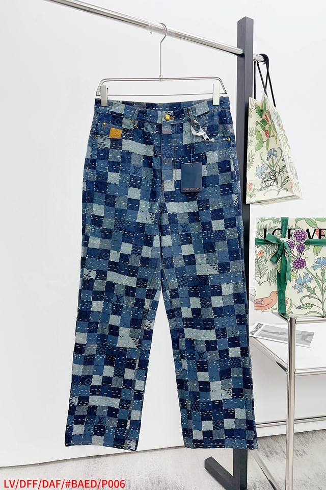Top and Pants Lv Louis Vuitton Nigo Collaboration Jacquard Checkerboard Denim P