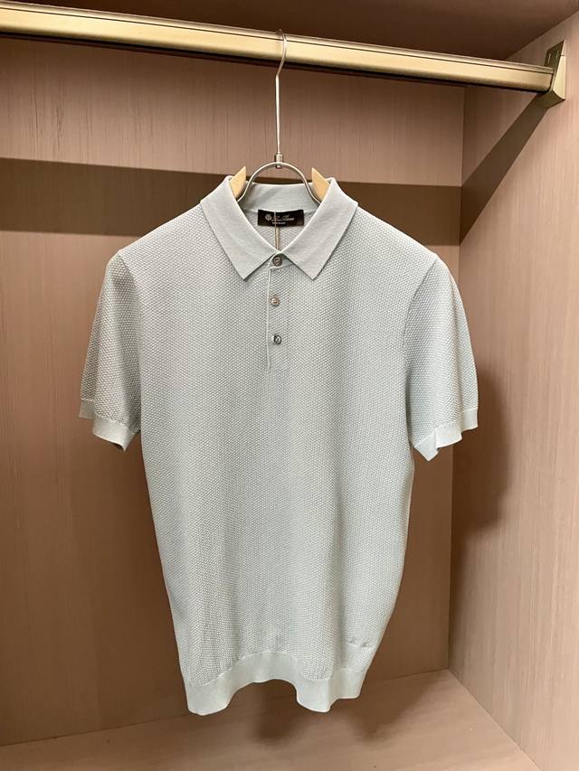 Lp 2570's latest spring/summer men's lapel short-sleeved sweater. Made from prem