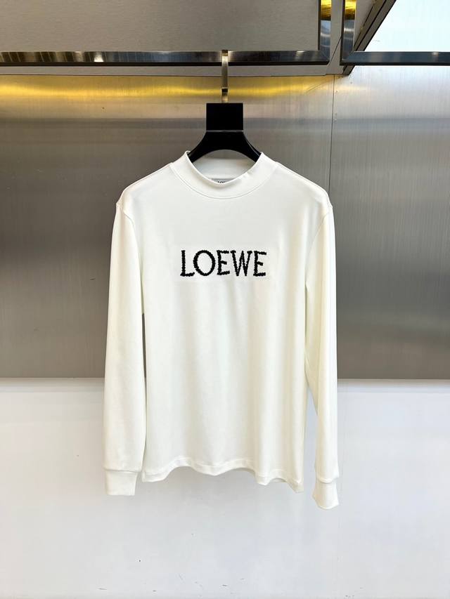 Loew, 2025 autumn and winter new white long-sleeved T-shirt, interprets the Span