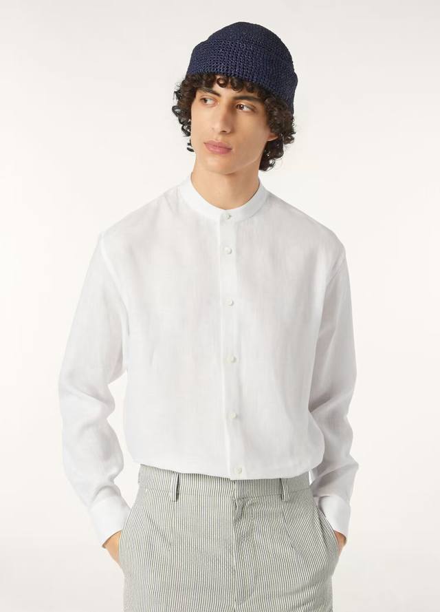 Epic linen shirt, exclusive to Lp, featuring a multi-colored embroidered logo on