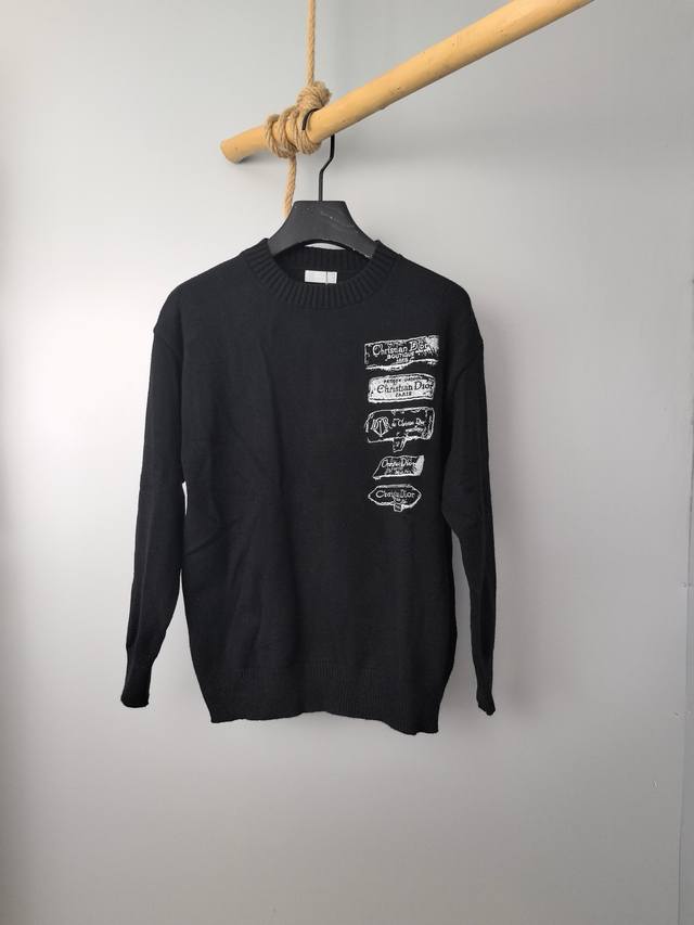 250 Dior Dr 25 early spring new specimen embroidered crew neck sweater Original,