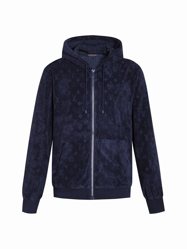 Louis Vuitton 25Ss Terry Zipper Hoodie Authentic 15246 Purchase Custom jacquard